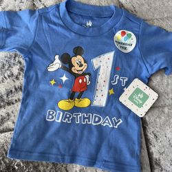 Mickey Mouse 1st Birthday Shirt 18months New $5!!!