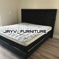 New king bed frame with mattress