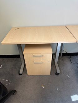 2 Office Workstations, 2 Chairs & File Cabinet