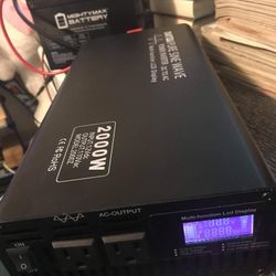 Solar Backup Pure Sine 2000w/4000W 100W Solar Charger 640Wh LiFePO4 10 Year Battery + Controller