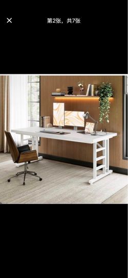 71" Long Business Furniture Desk with Built-in USB – Brand New