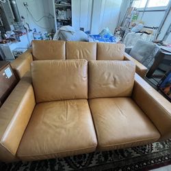 Two Piece Leather Couch For Sale