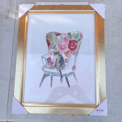 Framed Art Miss Kitty's Chair Opalhouse 20"x16"