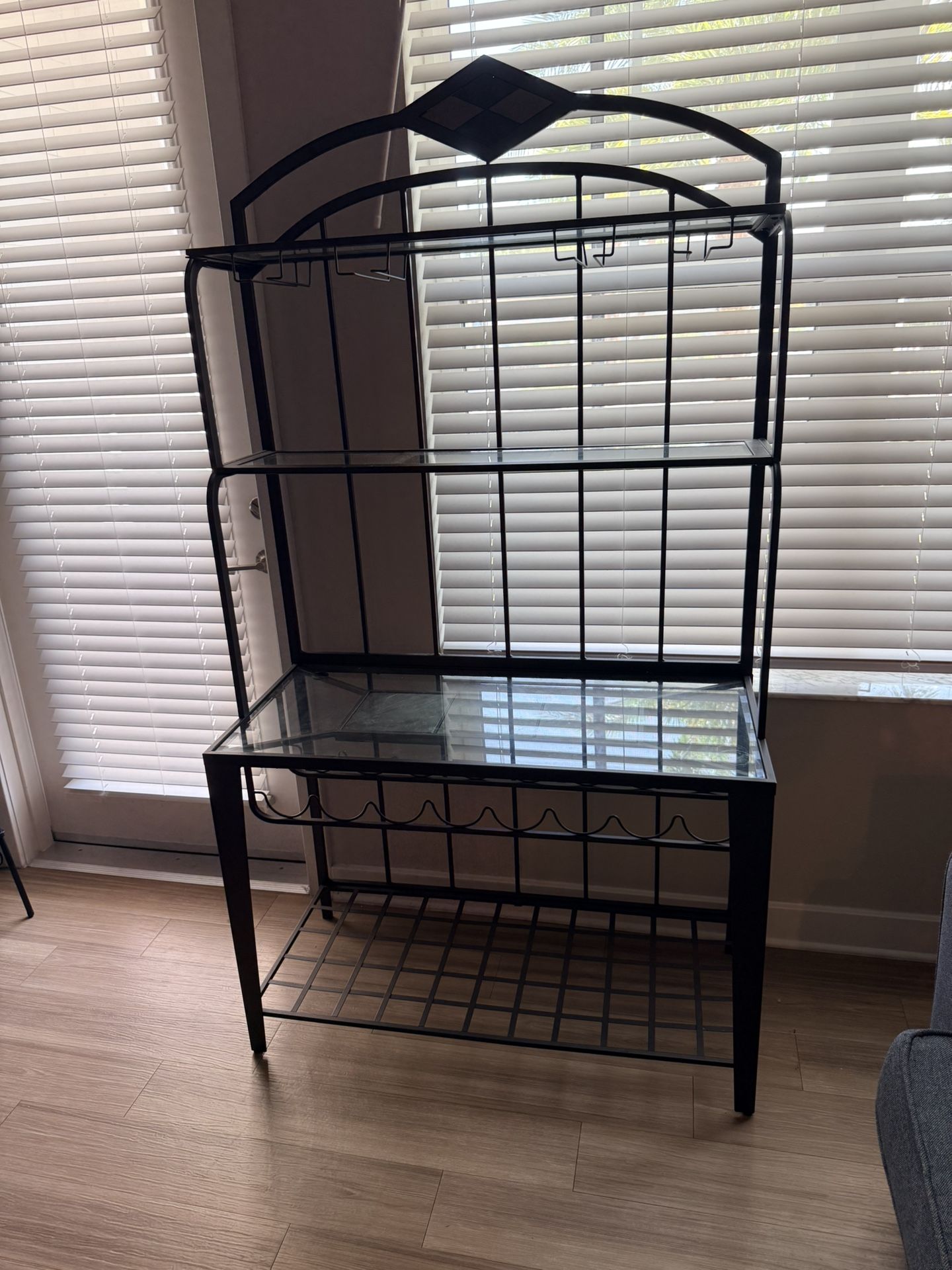Metal and Glass Baker’s Rack – Wine & Storage Shelves