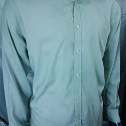 Tommy Hilfiger Button Up Shirt Long Sleeve Men’s XL 16.5 32/33 Mint Green 