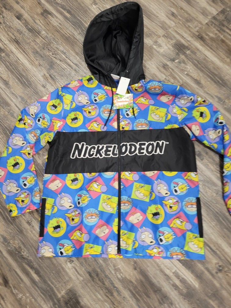 Nickelodeon Rugrats Catdog men's sz XL Rain Coat Jacket Windbreaker NWT