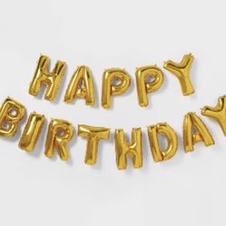 Happy Birthday Balloons Banner, Mylar Foil Letters Balloon 16 Inch