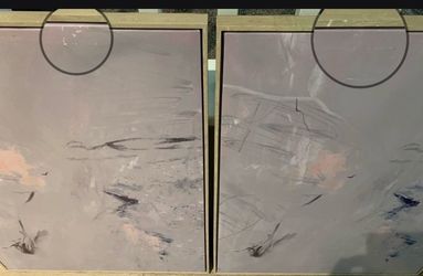 Two 24"x30" natural abstract markings framed wall art