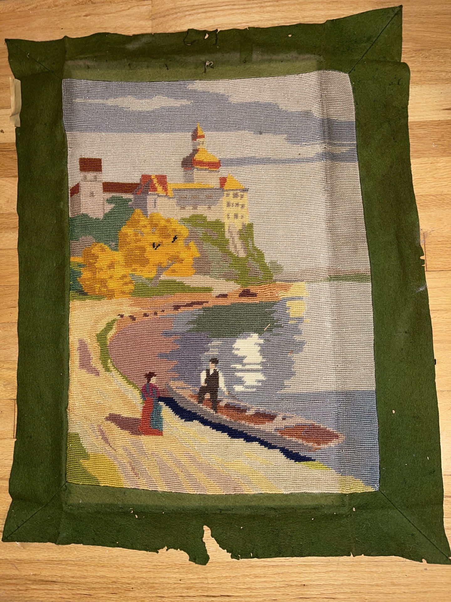 Vintage Or Antique Needlepoint Picture