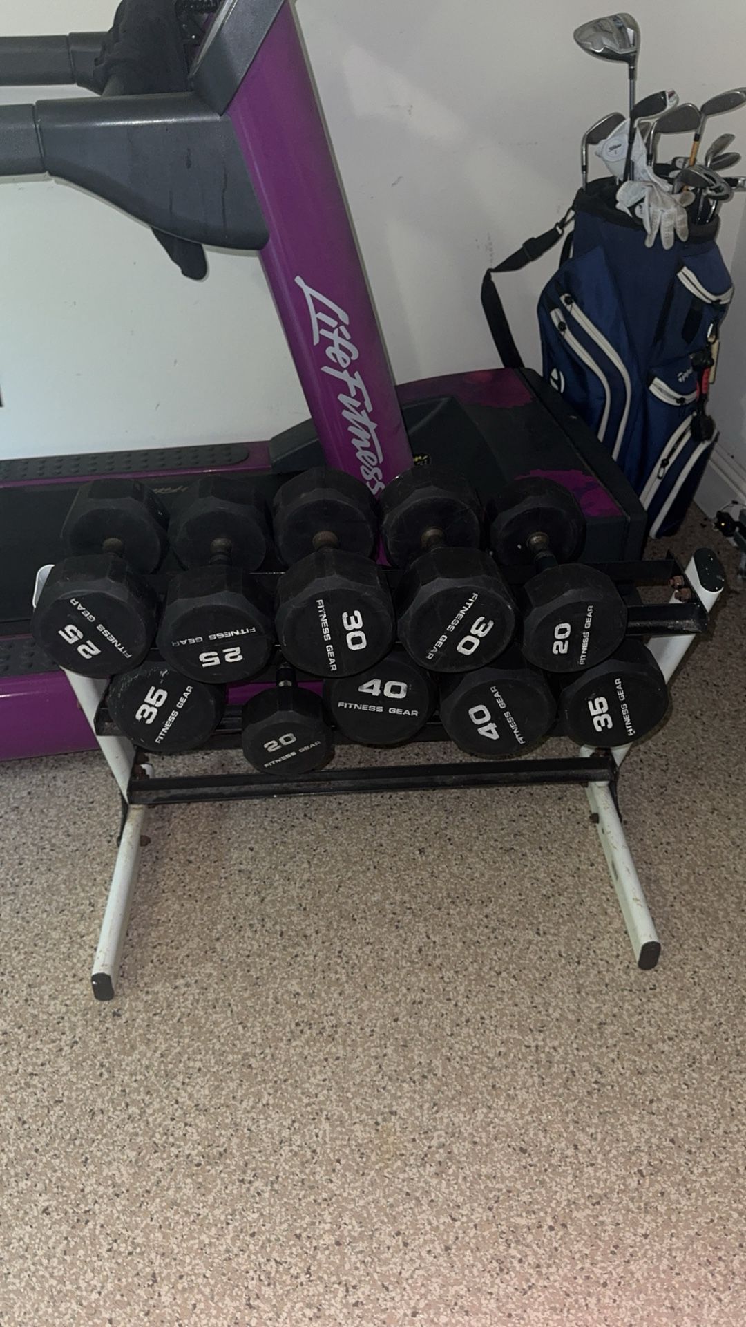 Dumbbells with rack
