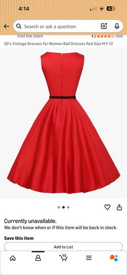Red Vintage 50’s Style Dress- Size M