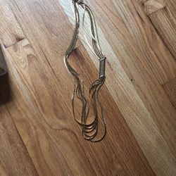 Vintage Long Gold-tone Monet Chain Necklace 