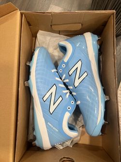 New Balance Metal cleats, Carolina Blue/White, Size 10