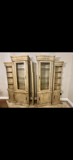 Elegant Lighted Curio Cabinets,Ent. Center