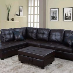 Sectional and ottoman