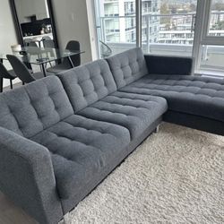 *Free Delivery* Gray Ikea Sectional Couch Sofa