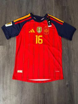 Spain Home Rodrigo #16 World Cup Player Version Jersey 2 Stars