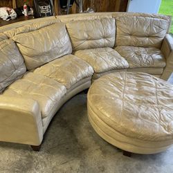 All leather sofa and ottoman bought from Samuels- $4000obo. Used. But still has some life in it. No pets, smoke free house. Vanity lights $25. 