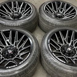 22x12 AMERICAN TRUXX BRAND NEW RIMS AND TIRES,6 lug