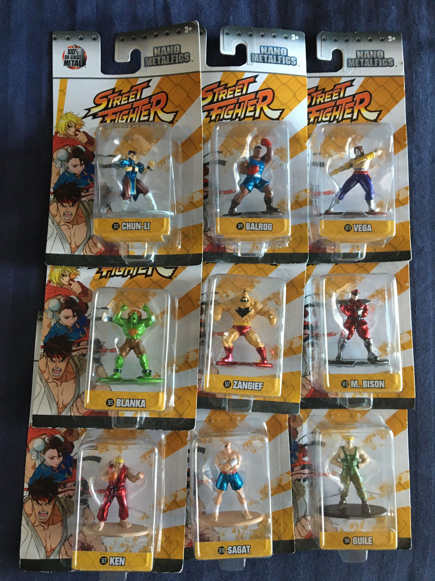 9 Nano Metalfigs Street Fighter Die-Cast Metal Figures Collectibles Toys