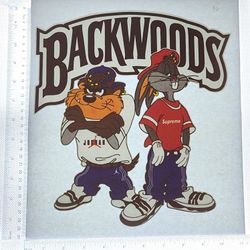 Iron On Heat Transfer  Good For T-shirts Sweaters Jackets T Shirt Design Size Is About 12x10 Tazz And Bugs Backwoods 96