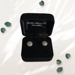 New Sterling Silver Bridge Diamond Earrings