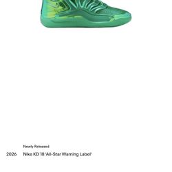 KD 18 WARNING LABEL All Star SIZE 11.5