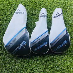 SET OF 3 CALLAWAY AI SMOKE DRIVER & FAIRWAY WOOD HEADCOVERS