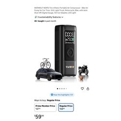 Brand new 160PSI Tire Inflator Portable Air Compressor - Bike Air Pump for Car Tires: SUV, Light Truck, Motorcycle, Bike, with Auto Shut-Off, Digital 