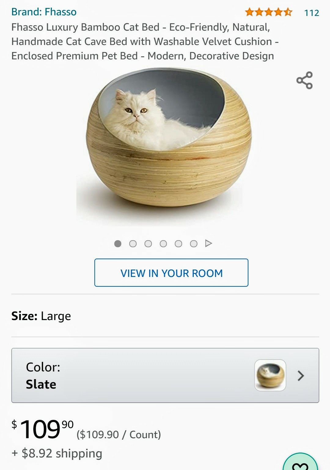 Fhasso bamboo cat bed