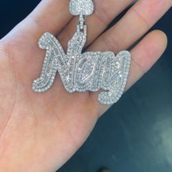 14kt Diamond Chain And Pendant 