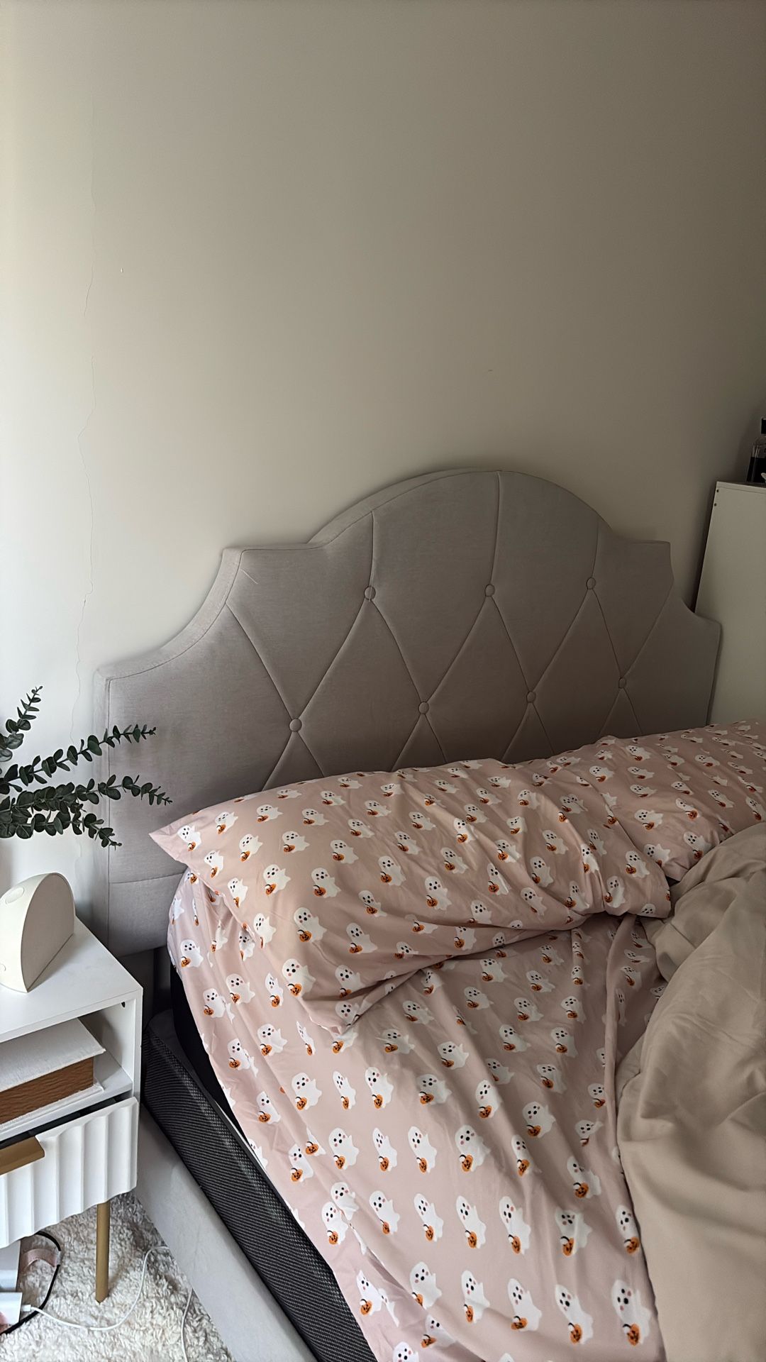 Gray Tufted Bed frame 