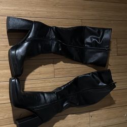 Black knee high boots