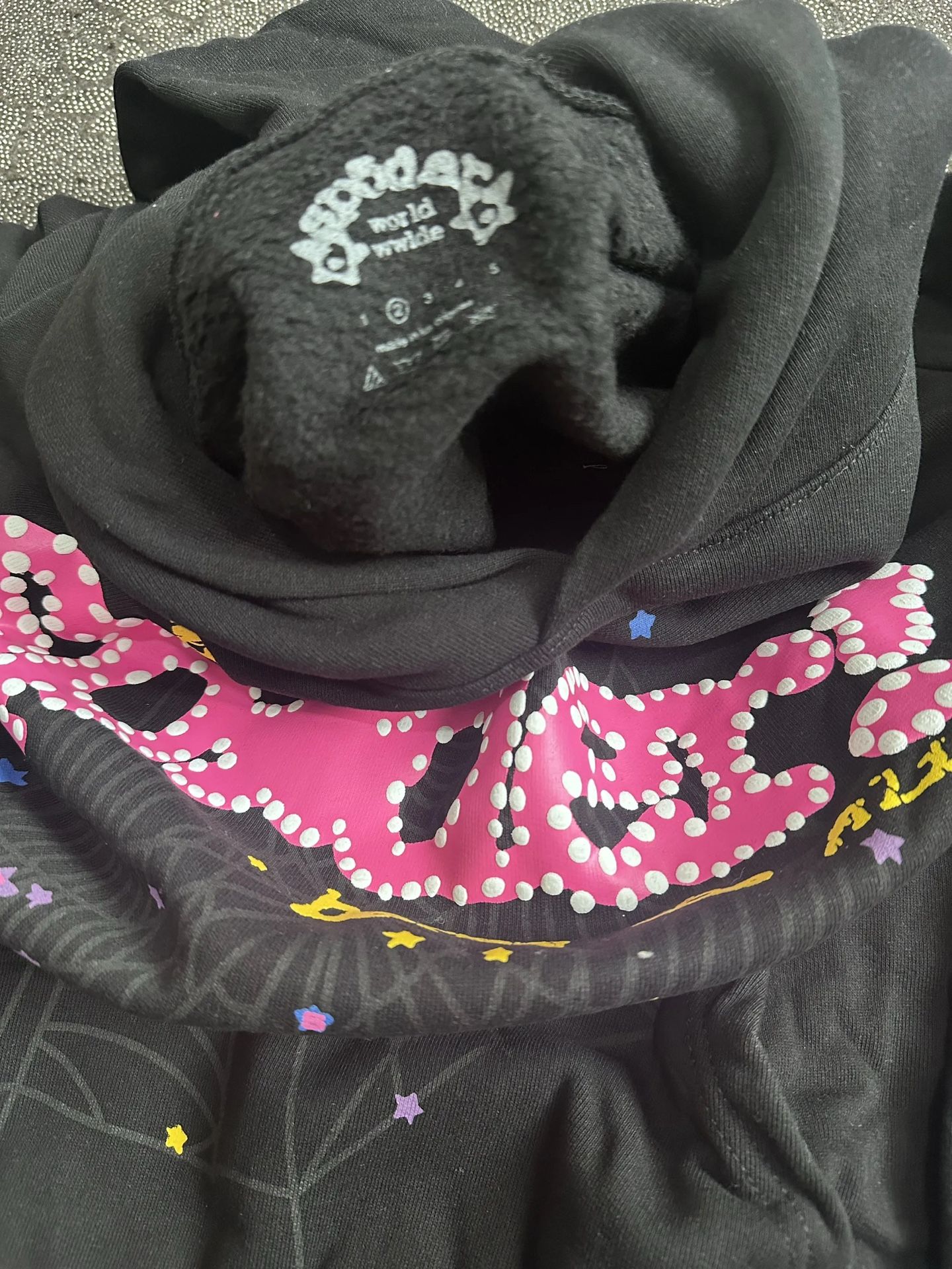 Sp5der hoodie black/pink Size Medium