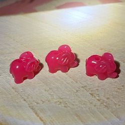 Rose Tridacna Elephant Beads 3pc