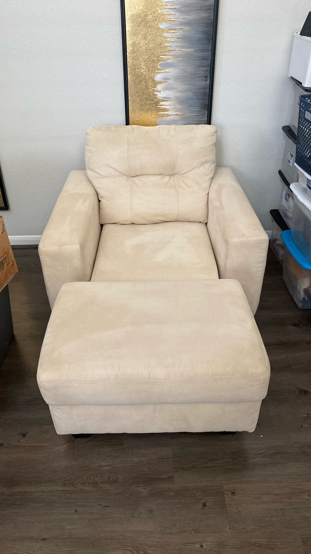 Stain-Resistant Armchair and Ottoman, Assorted Colors