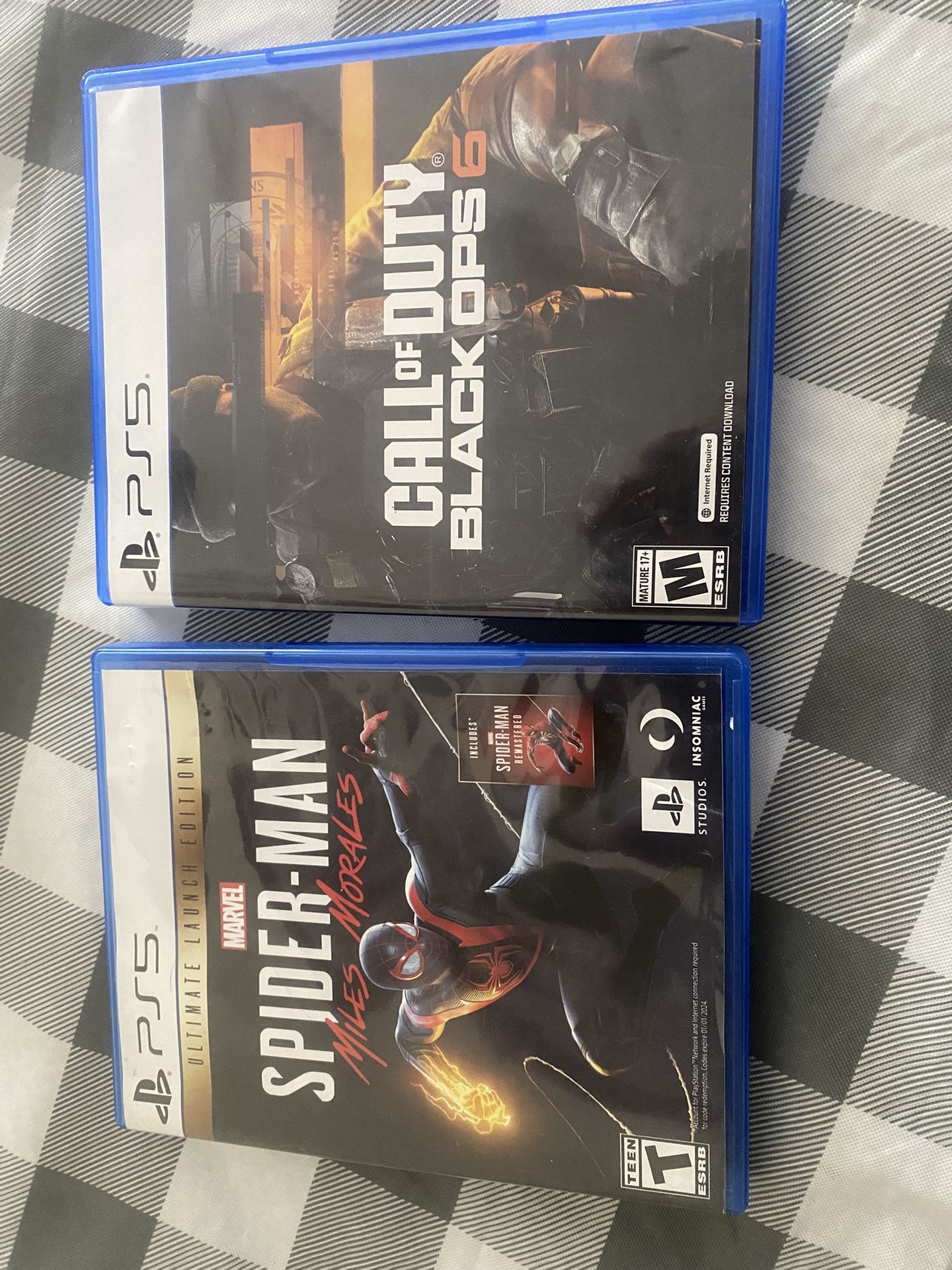PS5 Games BLack OPs 6 & spiderman miles morales