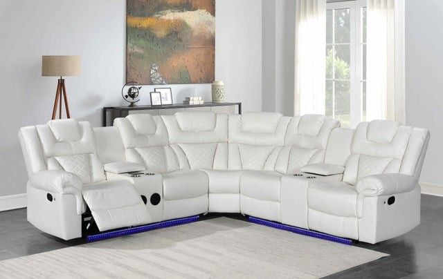 White Reclining Sectional