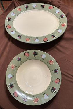 TAG Thanksgiving Turkey Serving Platter & Large 20" Bowl Set