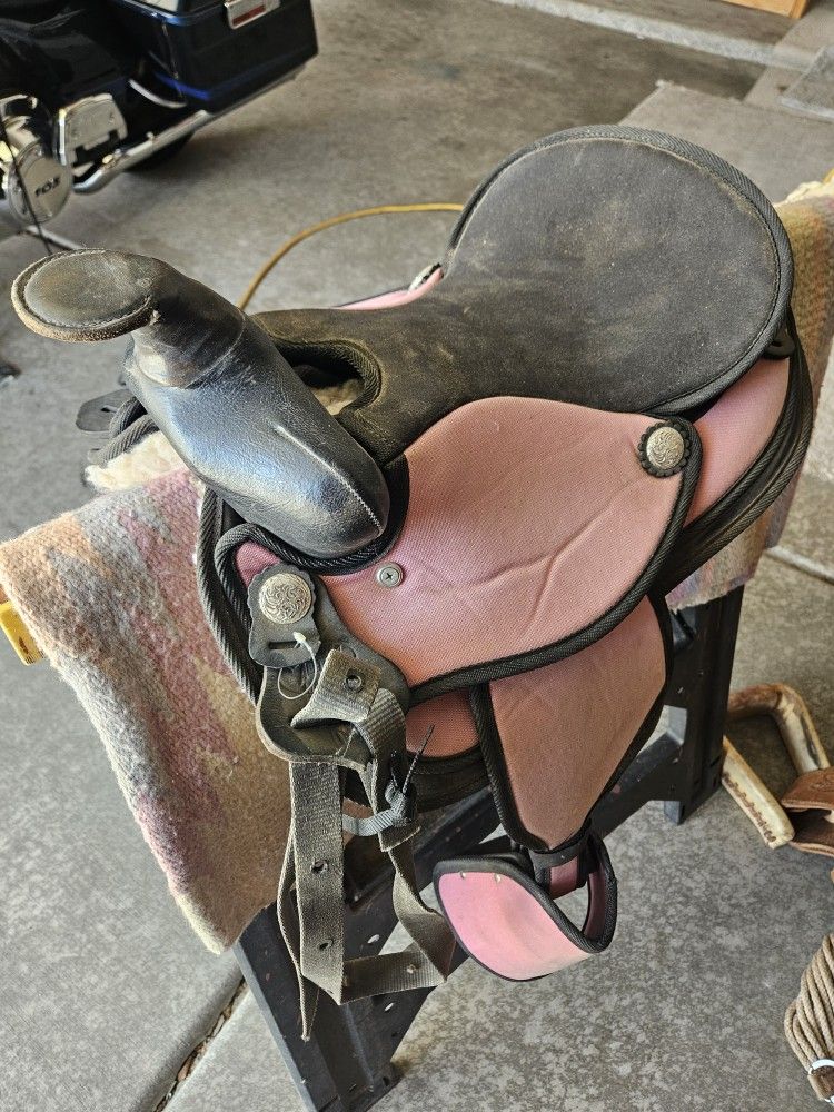Youth Saddle, with Headstall And Reins