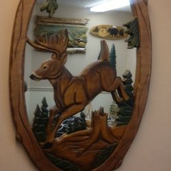 Brand new designers Natural Wood Frame Mirror Very detailed high quality masterpiece