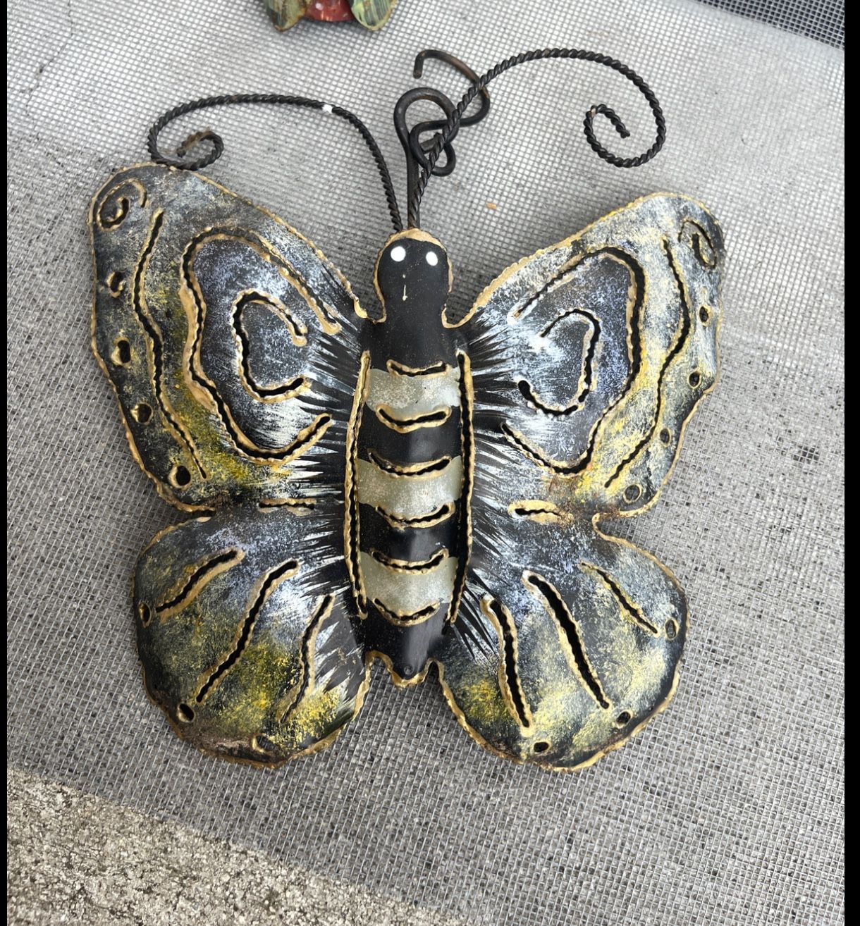 Metal Butterfly Wall Plaque Decor Garden Hang Deck Office Patio Yard Porch Fence