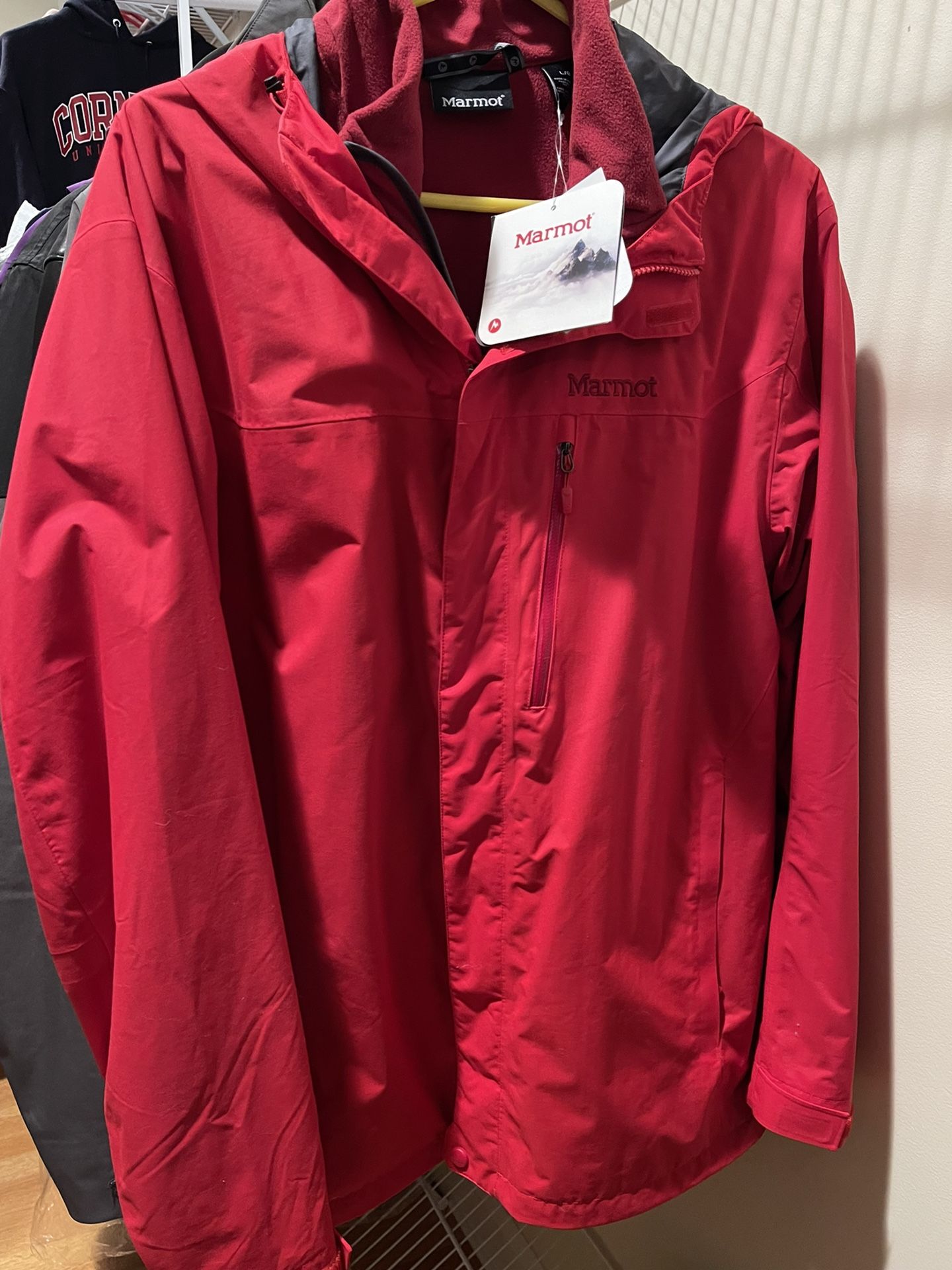 New! Marmot Men's Large Red Ramble Jacket