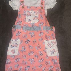 Kids Overalls Dress With Shirt