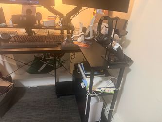 ODK 48” L-Shaped Gaming/Computer Desk w/ LED Lights & Power Outlets