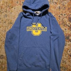 Undefeated Men's Varsity Style Color Blue Pullover Hoodie Size Large