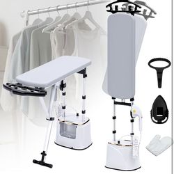 Standing Garment Steamer with Dry Ironing,  (White-Gold)