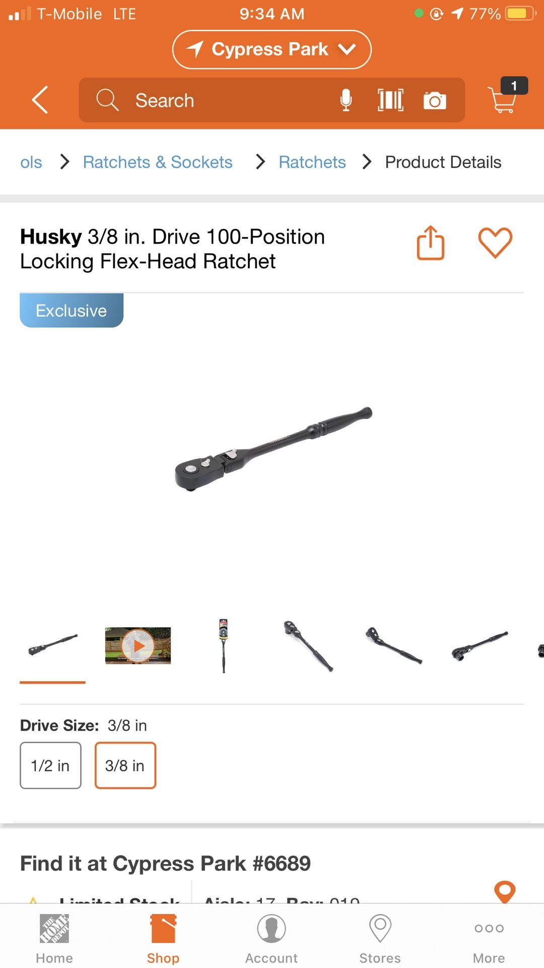 Husky 3/8 in. Drive 100Position Locking FlexHead Ratchet for Sale in