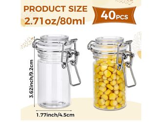 40-Piece Set of 2.71oz Airtight hinged lid mini jars new in box