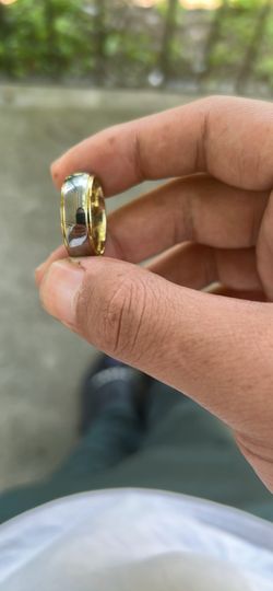 2 Tone White and Solid Gold Ring